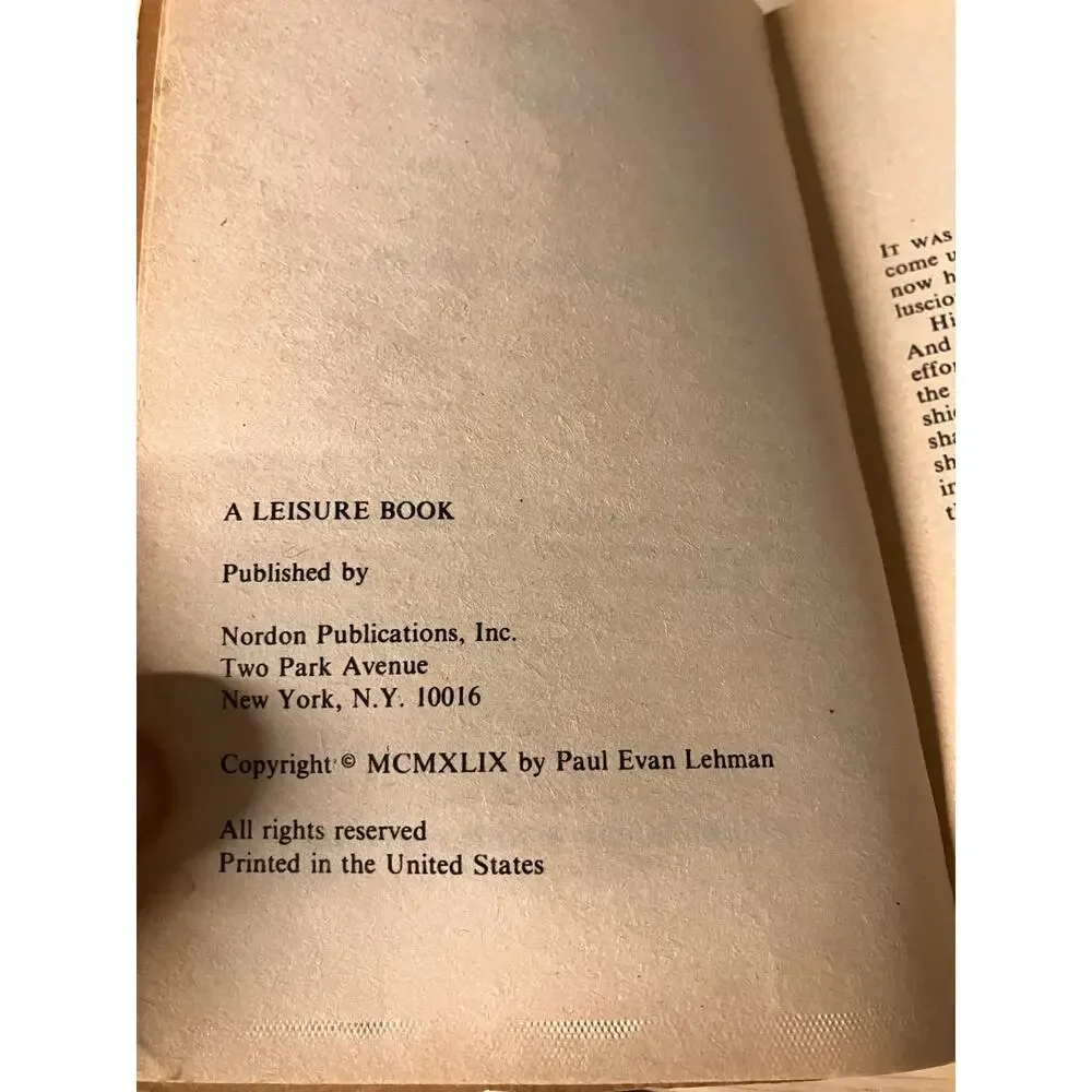 Hot Triggers (Passion In The Dust) Paul Evan Lehman Leisure‎ Books 1949 Western